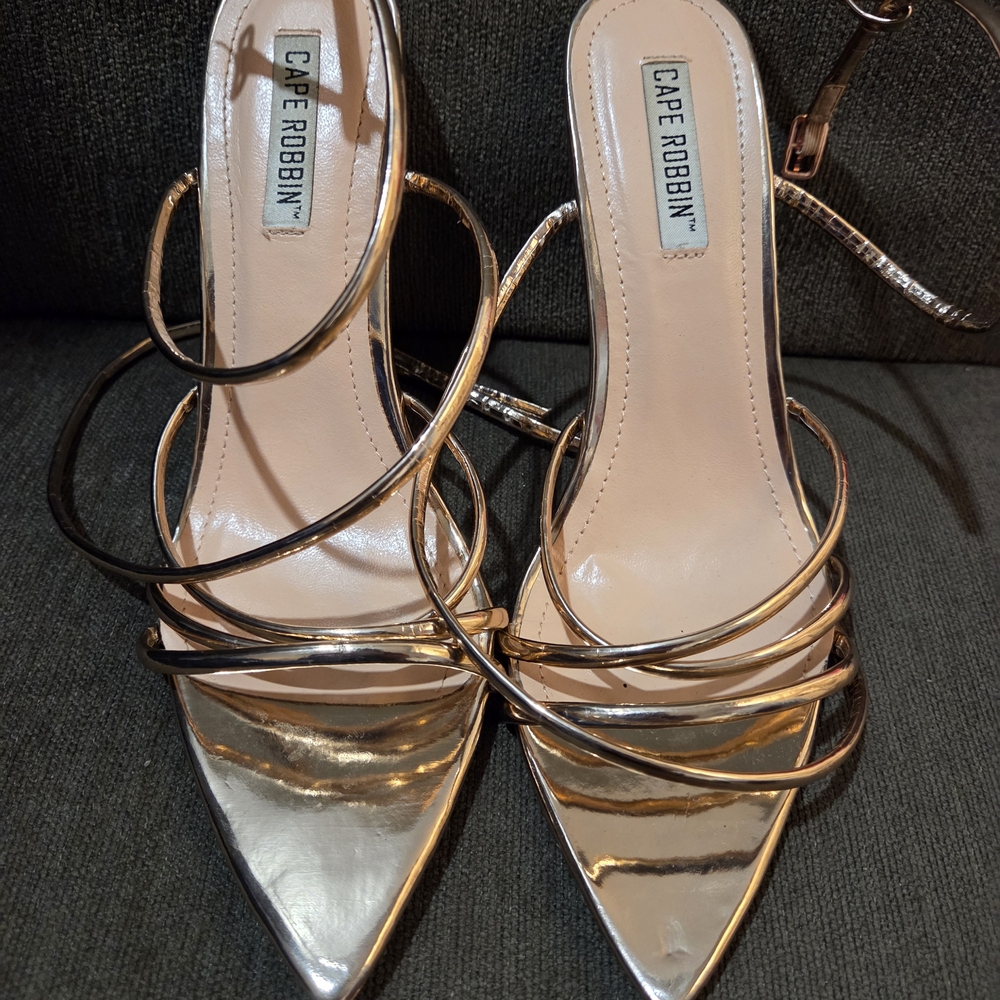 Cape Robbin Women's Gold Strappy Heels